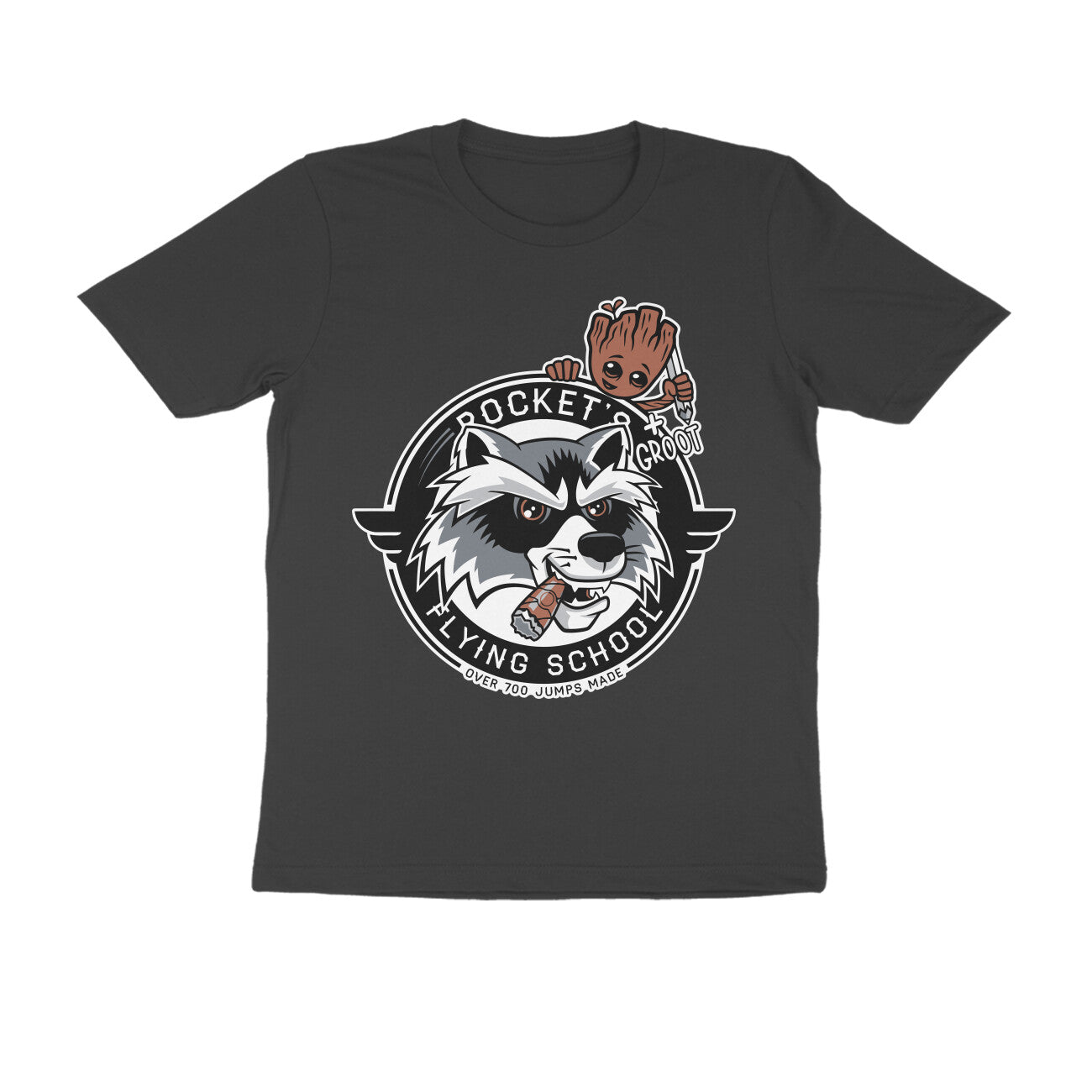 Rocket & Groot Flying School T-Shirt