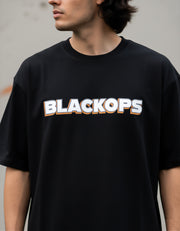 Men's FantasyFit Call of Duty Black Ops oversized t-shirt in black with bold BLACKOPS print