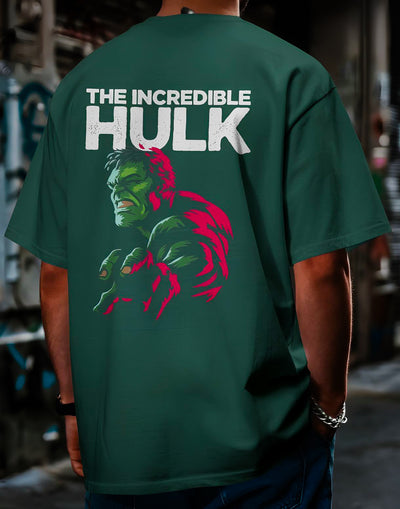 Men's Incredible Hulk t-shirt featuring a vibrant graphic of the Hulk on the back